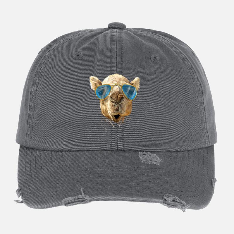 Camel with sunglasses Casquette vintage effet usé Flexfit
