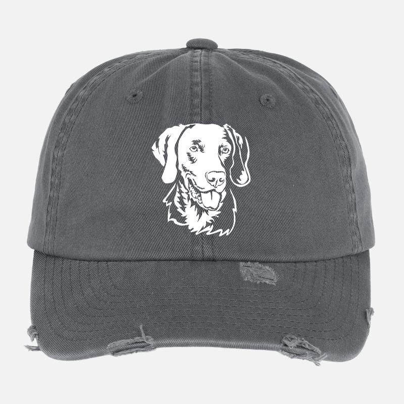 Tête de Weimaraner "Black Edition" Casquette vintage effet usé Flexfit