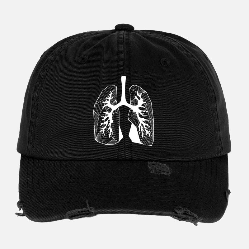 Lungs - Flexfit Vintage Destroyed Cap - black
