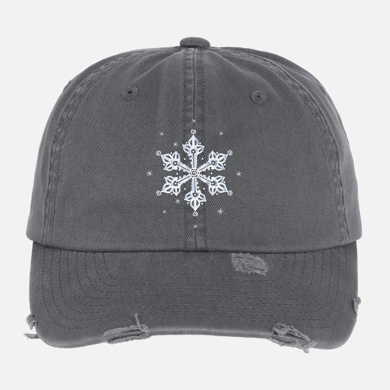 Schneeflocke Eiskristall Flexfit Vintage Destroyed Cap