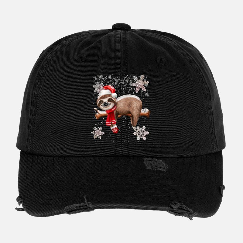 Paresseux de Noël mignon Casquette vintage effet usé Flexfit