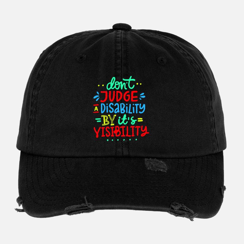 Ne jugez pas mon handicap * Casquette vintage effet usé Flexfit