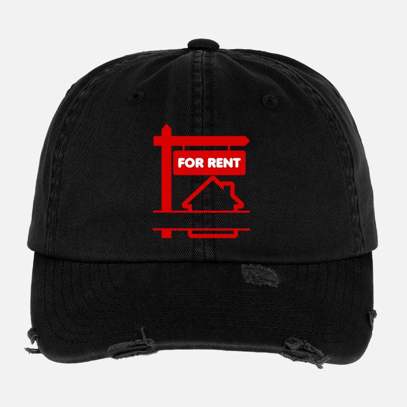 Panneau de logo rouge à louer Casquette vintage effet usé Flexfit