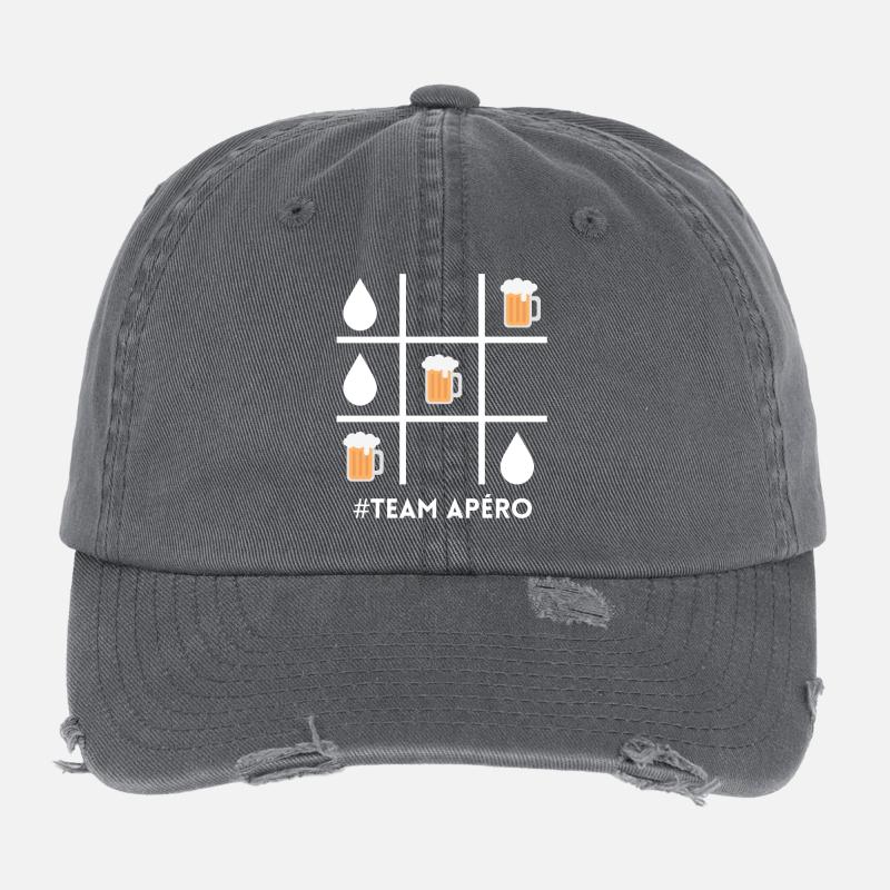 team apéro, bière, fan de bière Casquette vintage effet usé Flexfit