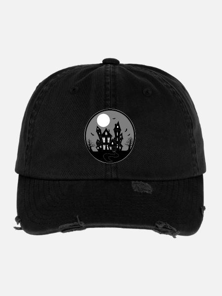 Maison hantée - Casquette vintage effet usé Flexfit - noir - Devant