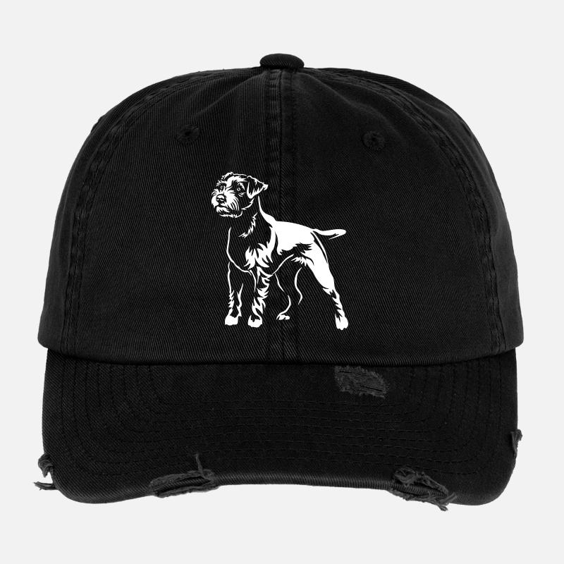 Parson Russell Terrier "BlackEdition" - Flexfit vintage cap med slidt look - sort