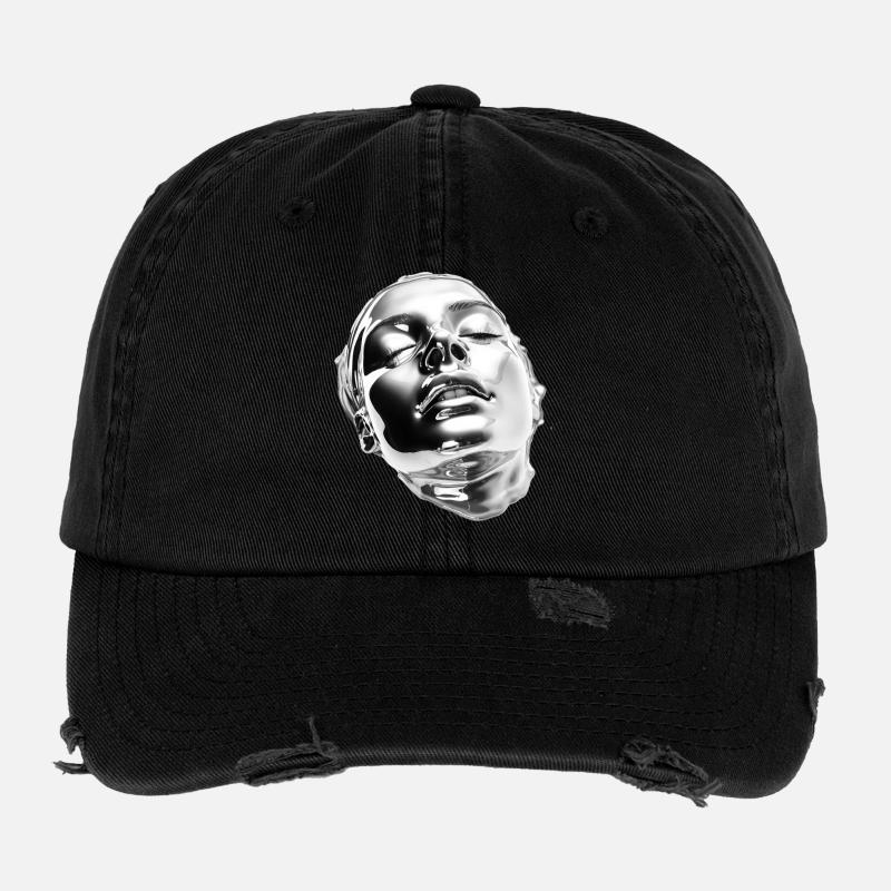 Flüssiges Chromporträt Flexfit Vintage Destroyed Cap