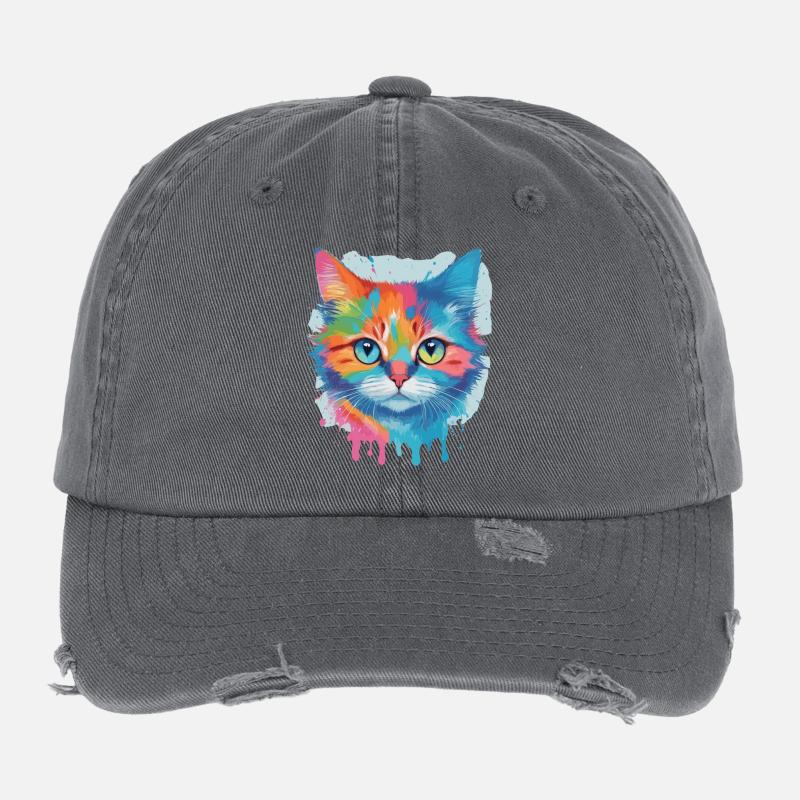 Chat mignon Casquette vintage effet usé Flexfit