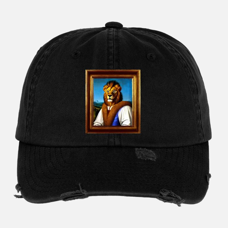 Löwenporträt – Königlicher Stil der Renaissance Flexfit Vintage Destroyed Cap