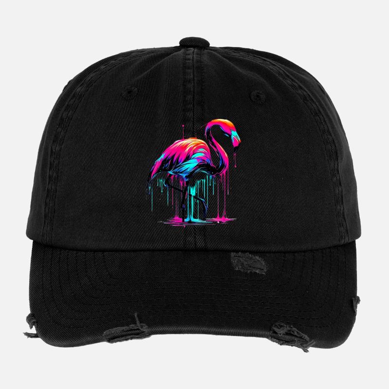 Flamant rose Casquette vintage effet usé Flexfit