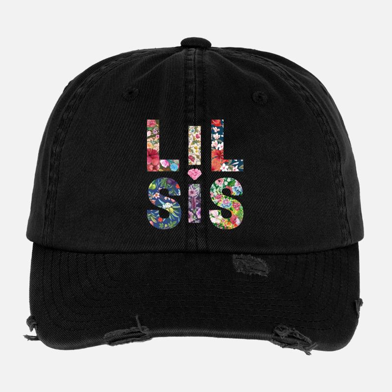 LIL SIS - Soeur - Petite Soeur - Look de partenaire Casquette vintage effet usé Flexfit