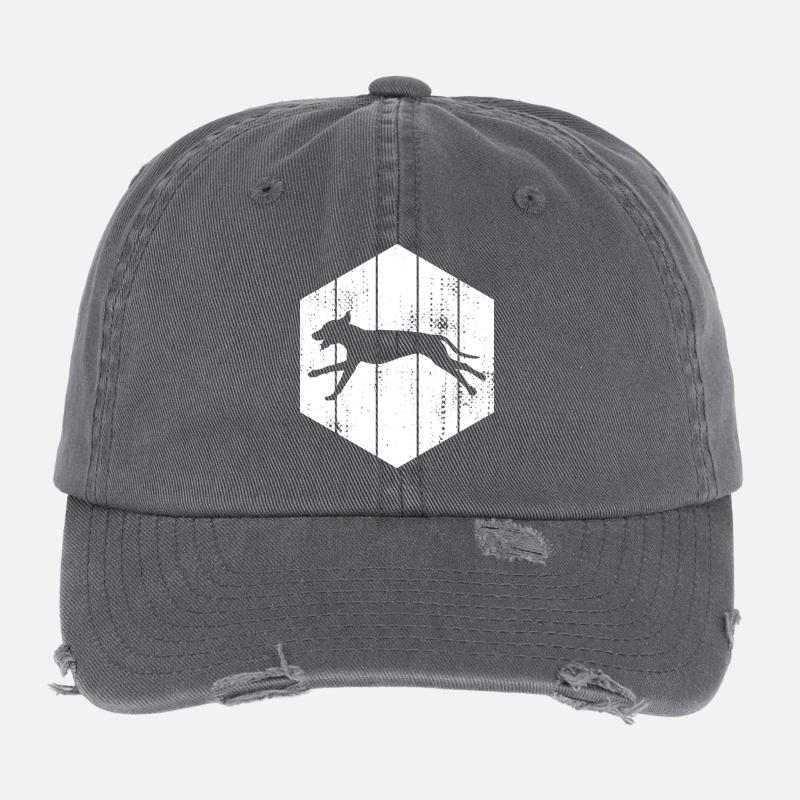 Croquis de chien Casquette vintage effet usé Flexfit