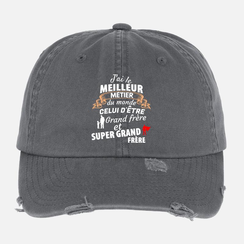 Humorous Sibling Quote Flexfit Vintage Destroyed Cap