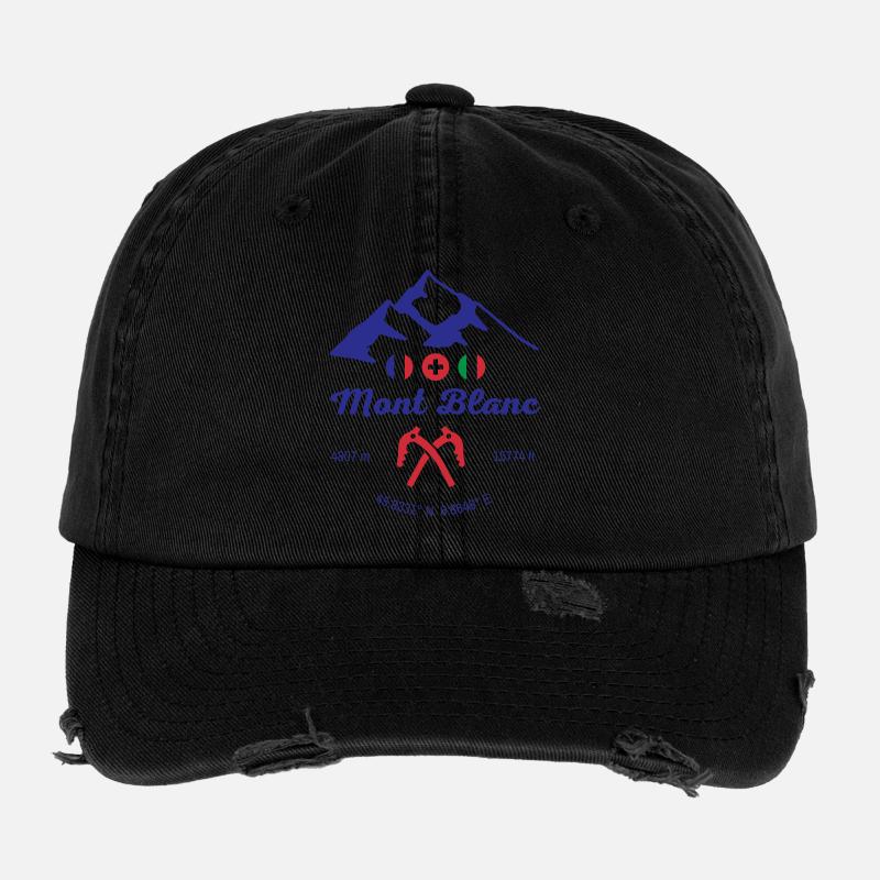 Höchster Berg der Mont-Blanc-Alpen Flexfit Vintage Destroyed Cap