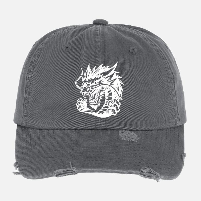 Ewiger Drache Tattoo Design Flexfit Vintage Destroyed Cap