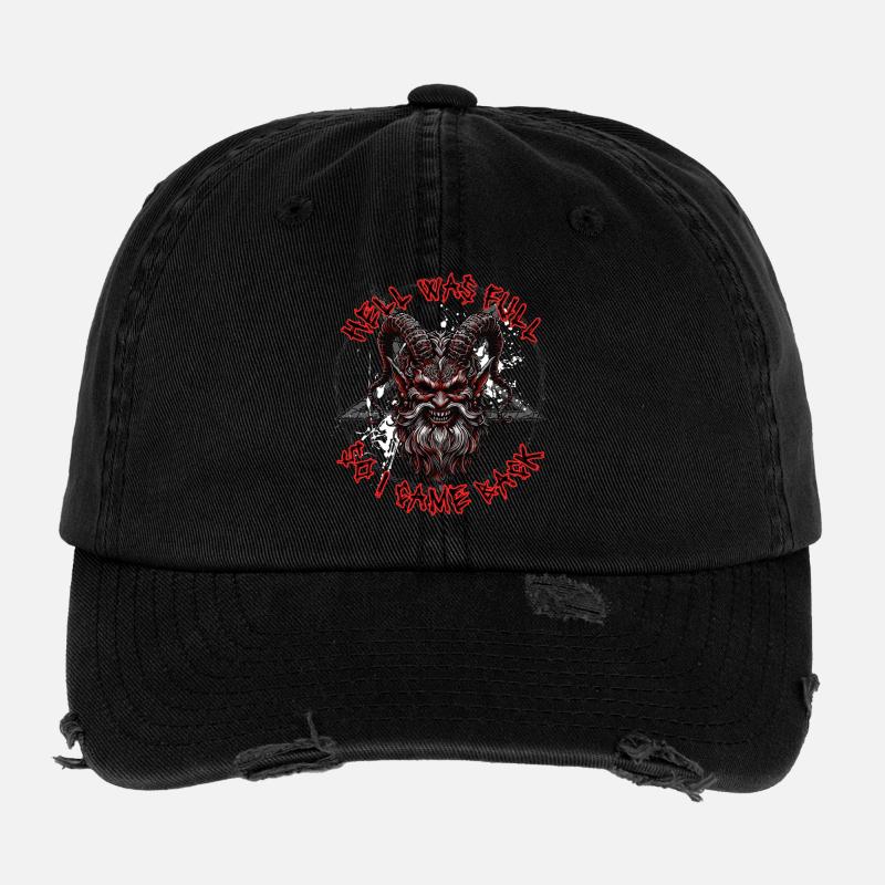 Satanist Baphomet Satanism Flexfit Vintage Destroyed Cap