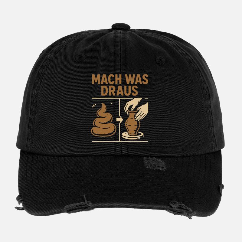Töpferei mit Kot- Mach was draus Flexfit Vintage Destroyed Cap