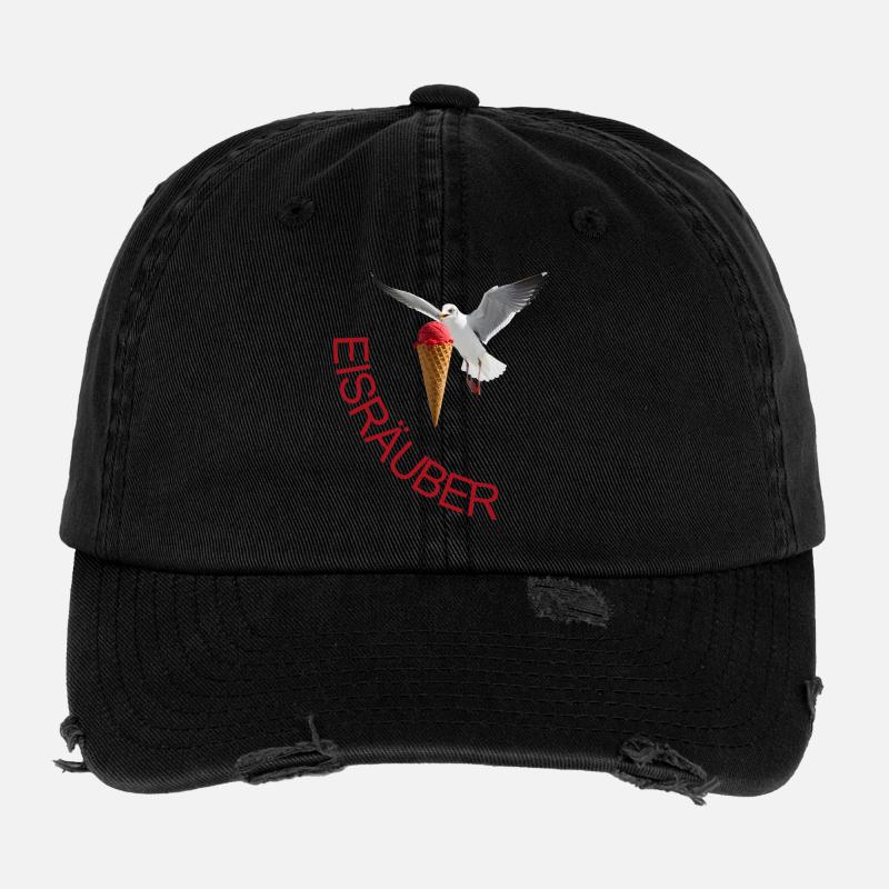Möwe mit Eiscreme Eisräuber Flexfit Vintage Destroyed Cap