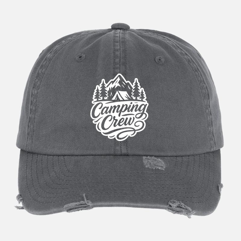 Camping Crew Nature sous tente Casquette vintage effet usé Flexfit