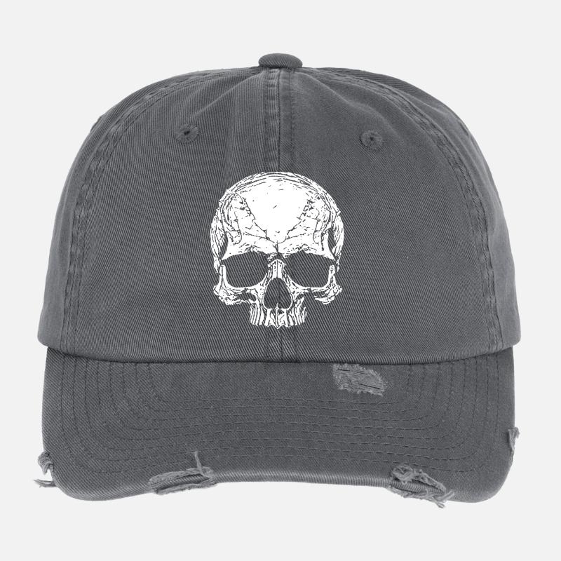 Schädel Silhouette Flexfit Vintage Destroyed Cap