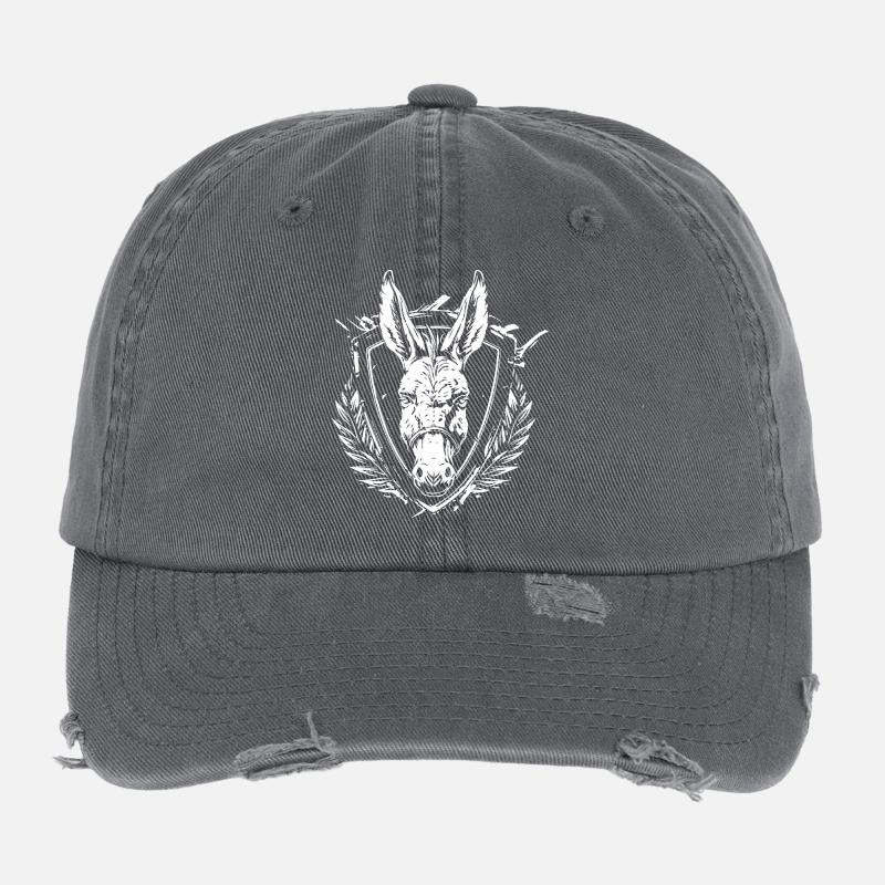 Esel Schild Laub-Wappen Flexfit Vintage Destroyed Cap