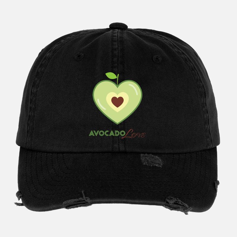 Avocado Heart Love Flexfit Vintage Destroyed Cap