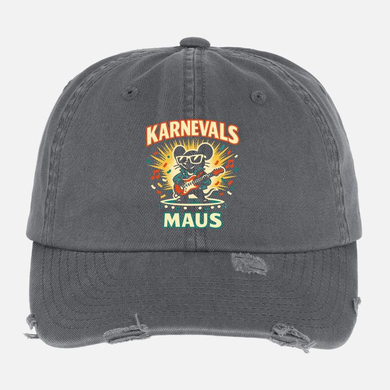 Cadeau de parfum Mouse Rock Carnival Cute Casquette vintage effet usé Flexfit