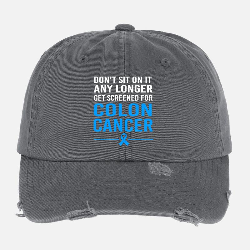 Darm Krebs Dickdarm Flexfit Vintage Destroyed Cap