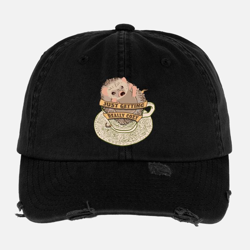 Hérisson câlin dans une tasse à thé Casquette vintage effet usé Flexfit