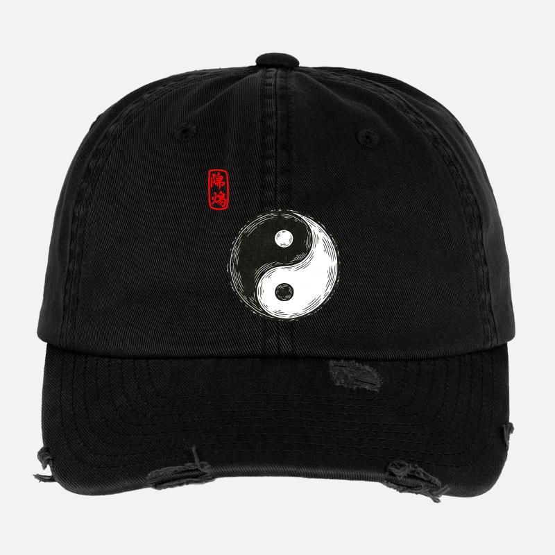 Yin et Yang Casquette vintage effet usé Flexfit