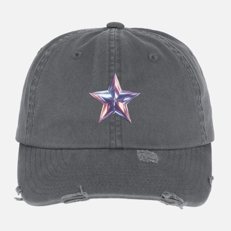 Étoile Métallique Lumière Violette Casquette vintage effet usé Flexfit