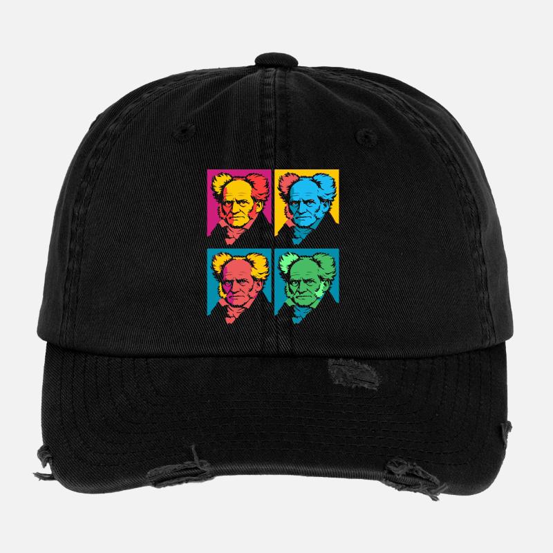 Bloc de portraits pop-art Schopenhauer Casquette vintage effet usé Flexfit
