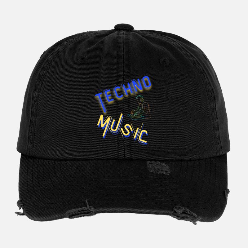 Techno Underground Club Logo Flexfit Vintage Destroyed Cap