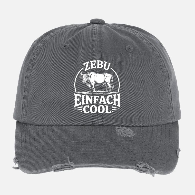 Zebu Einfach Cool Logo Flexfit Vintage Destroyed Cap
