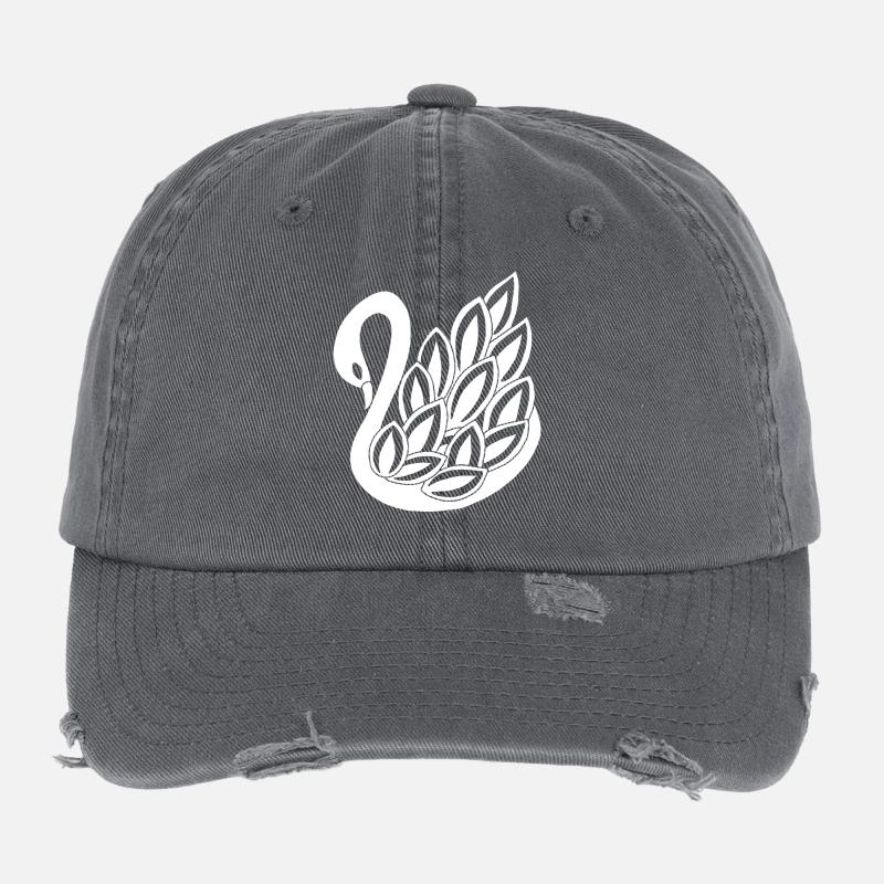 Le cygne blanc Casquette vintage effet usé Flexfit