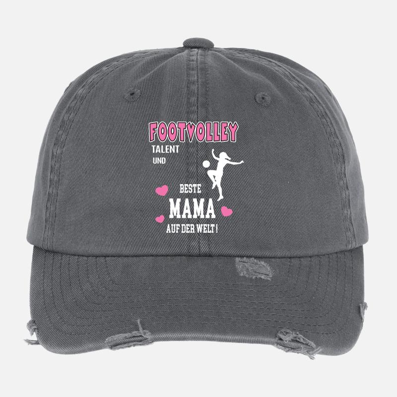 Footvolley Beste Mama Mutter Muttertag Geburtstag Flexfit Vintage Destroyed Cap