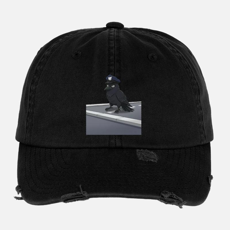 Raven en policier dans la rue Casquette vintage effet usé Flexfit