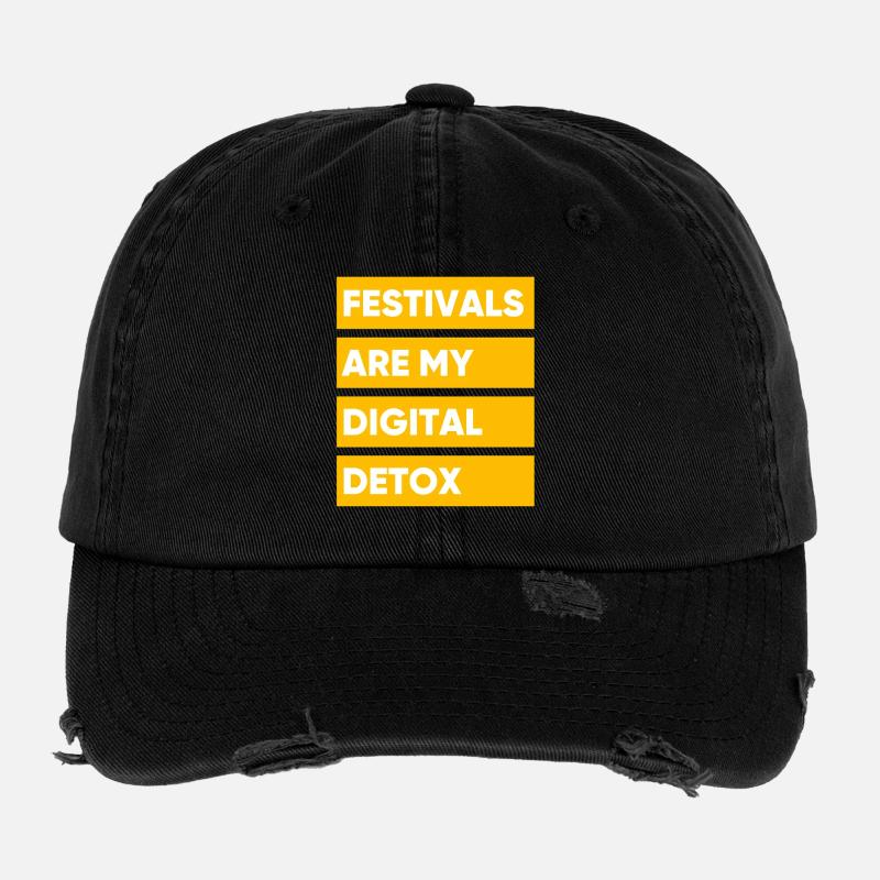 Festivals sind meine digitale Entgiftung Flexfit Vintage Destroyed Cap