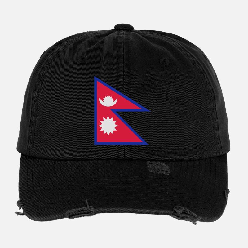 Flag of Nepal Flexfit Vintage Destroyed Cap
