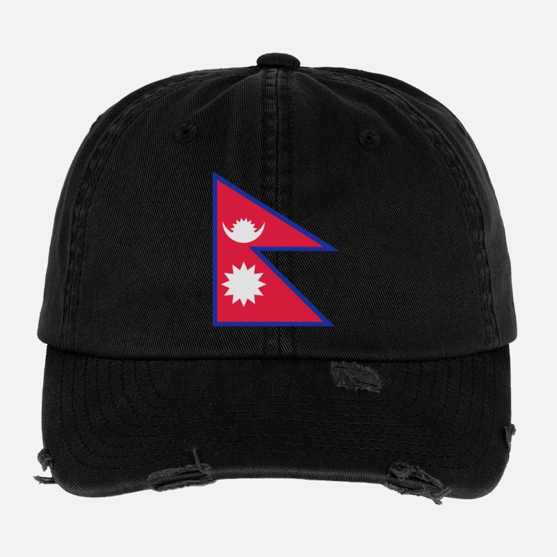Drapeau Népal Casquette vintage effet usé Flexfit