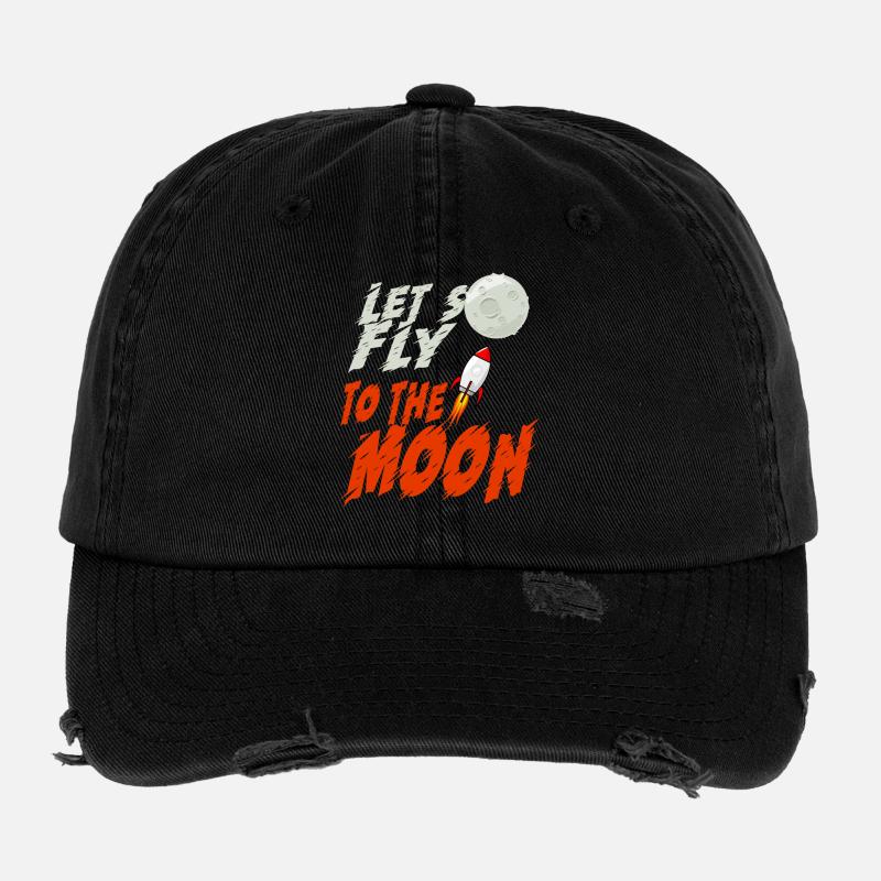 Volons vers la lune Casquette vintage effet usé Flexfit