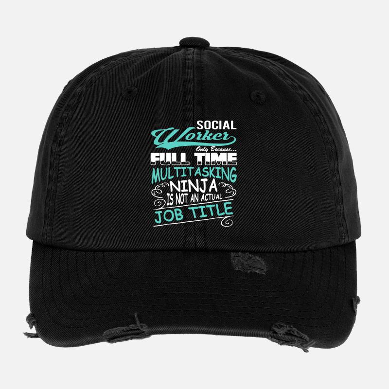 Social Worker Berufsbezeichnung Shirt Flexfit Vintage Destroyed Cap