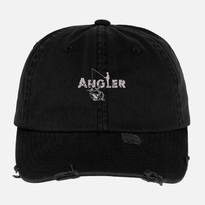 Angler fischen Fisch Geschenk Flexfit Vintage Destroyed Cap