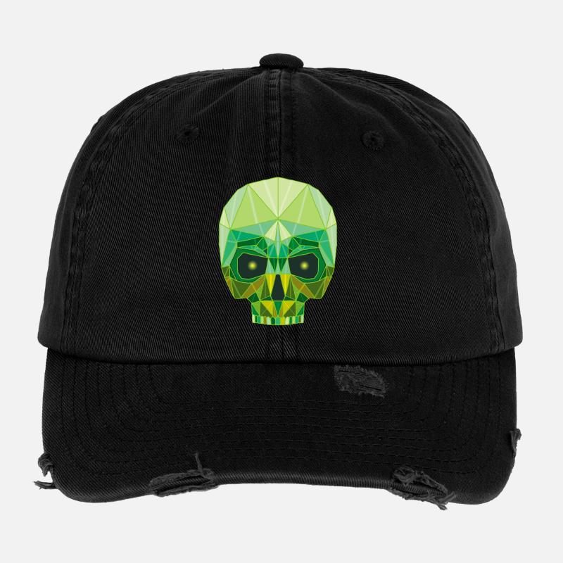 Emerald skull and crosses Flexfit Vintage Destroyed Cap