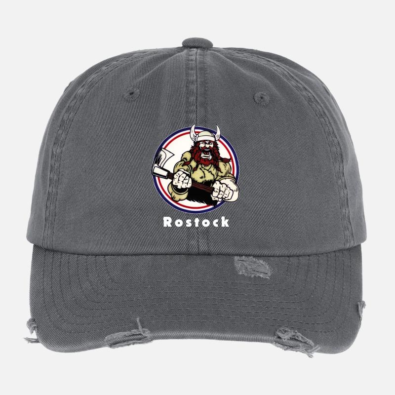 Rostock Vikings Casquette vintage effet usé Flexfit