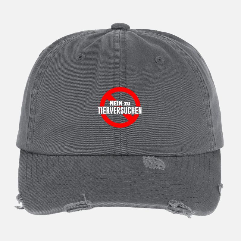 Nein zu Tierversuchen Flexfit Vintage Destroyed Cap