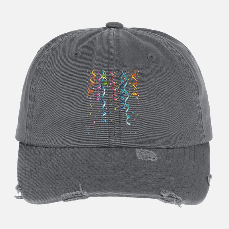 Silvester. Streamers with confetti. Party and Fun. Flexfit Vintage Destroyed Cap