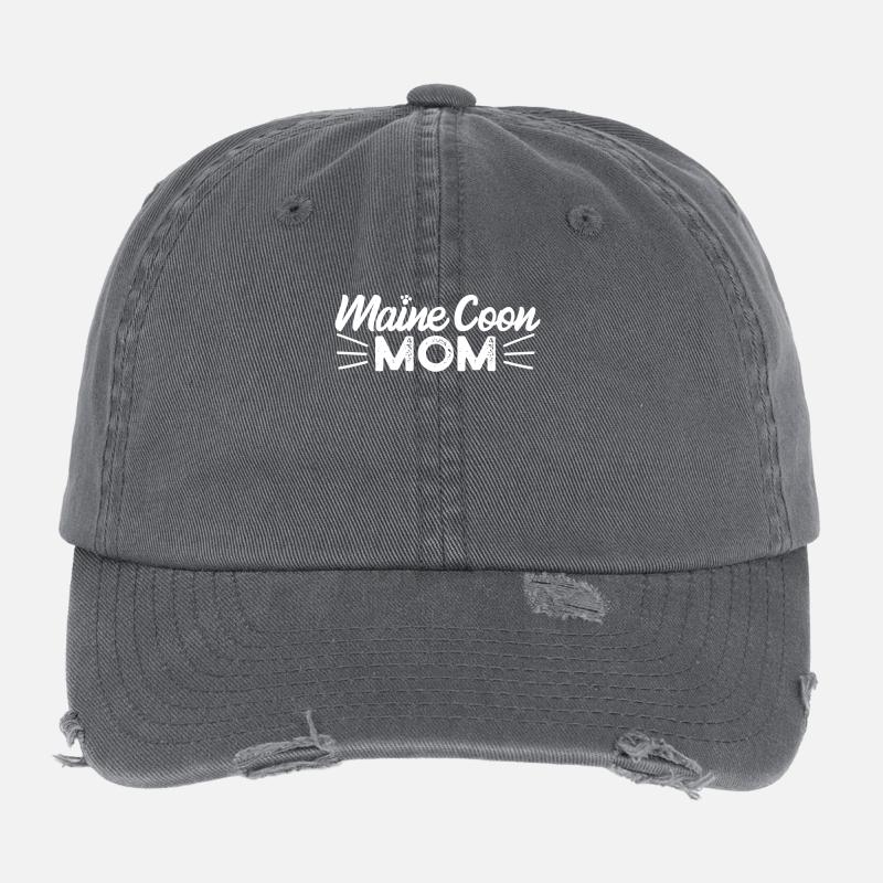 Maine Coon Katze Flexfit Vintage Destroyed Cap