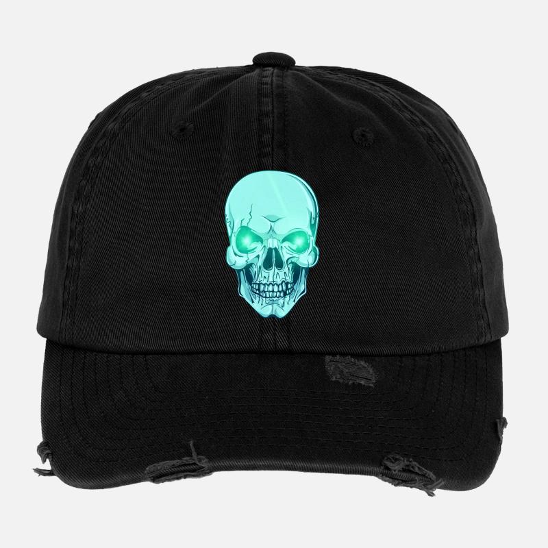 Colorful skull in pastel and things - skull Flexfit Vintage Destroyed Cap