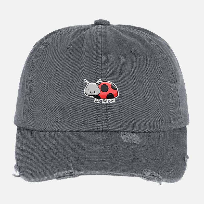 Cuddly Ladybug Cartoon Flexfit Vintage Destroyed Cap